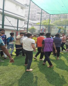 Boys tug of war